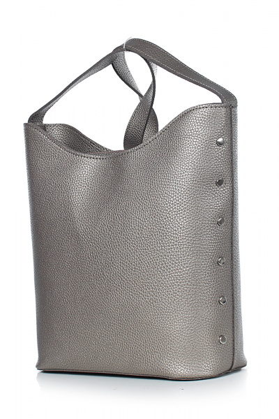 Сумка из экокожи на одно отделение с длинной ручкой и карманом Galanteya 123.23с720к45 платина - фото 1