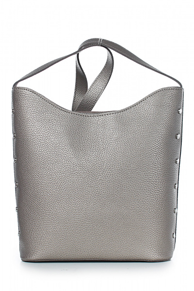 Сумка из экокожи на одно отделение с длинной ручкой и карманом Galanteya 123.23с720к45 платина - фото 2