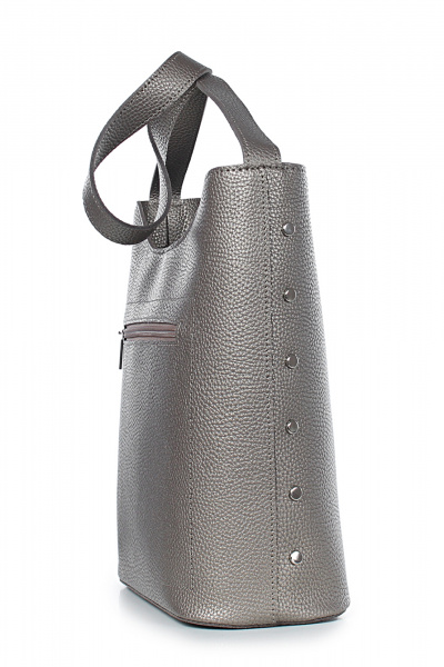 Сумка из экокожи на одно отделение с длинной ручкой и карманом Galanteya 123.23с720к45 платина - фото 4