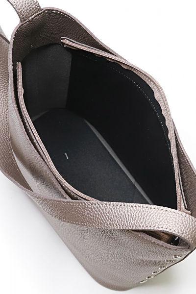 Сумка из экокожи на одно отделение с длинной ручкой и карманом Galanteya 123.23с720к45 платина - фото 5