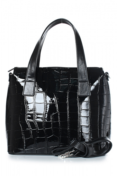 Сумка из экокожи черного цвета с двумя отделениями и съемной ручкой Galanteya 13324.24с626к45 черный - фото 2