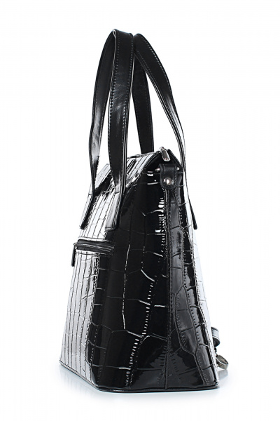 Сумка из экокожи черного цвета с двумя отделениями и съемной ручкой Galanteya 13324.24с626к45 черный - фото 4