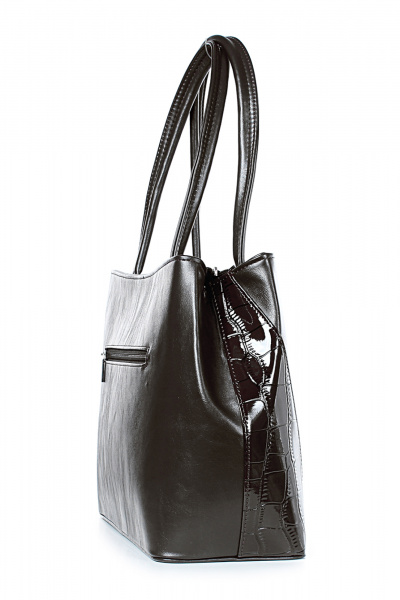 Сумка из экокожи коричневого цвета на каждый день Galanteya 13624.24с620к45 кор.т/коричн - фото 4