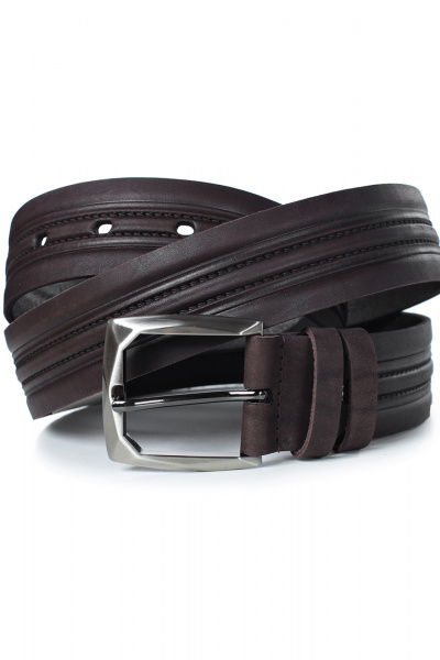 Кожаный ремень в обрезку с декоративным тиснением Galanteya 33423.23с1206к45 2р коричневый - фото 3