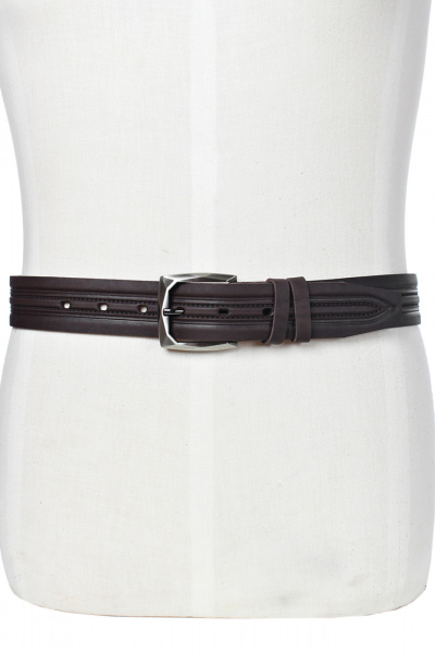 Кожаный ремень в обрезку с декоративным тиснением Galanteya 33423.23с1206к45 2р коричневый - фото 5