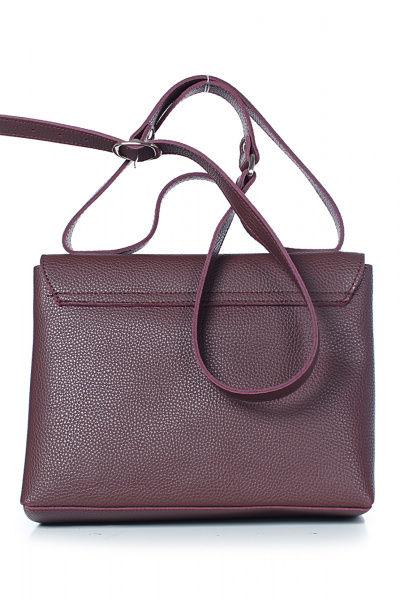 Кожаная сумка на два отделения с клапаном и никелевой фурнитурой Galanteya 34623.24с76к45 бордо - фото 3