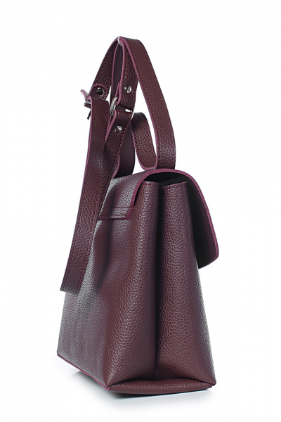 Кожаная сумка на два отделения с клапаном и никелевой фурнитурой Galanteya 34623.24с76к45 бордо - фото 4