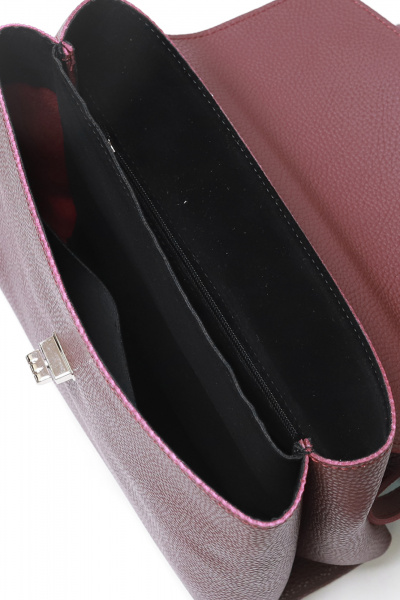 Кожаная сумка на два отделения с клапаном и никелевой фурнитурой Galanteya 34623.24с76к45 бордо - фото 5