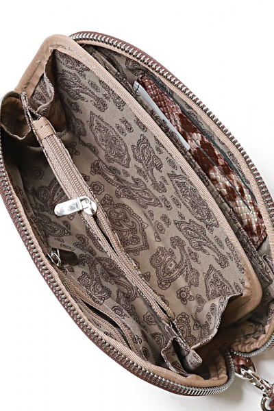 Кожаная сумка на одно отделение с золотой фурнитурой Galanteya 3520.24с767к45 коричневый - фото 5