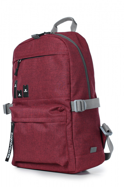 Рюкзак на каждый день с объемными карманами и застежкой Galanteya 36122.23с399к45 бордо/черный - фото 1