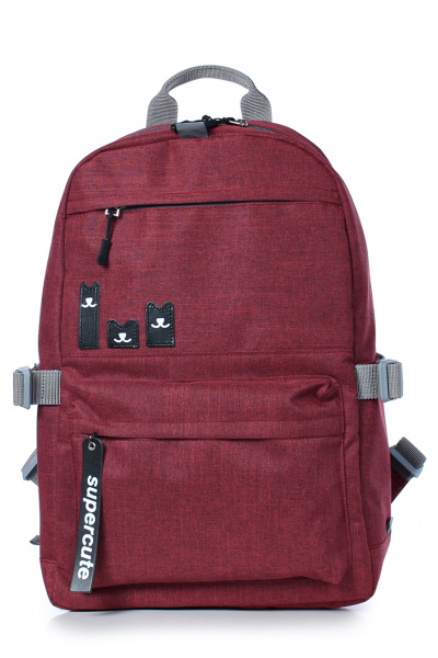 Рюкзак на каждый день с объемными карманами и застежкой Galanteya 36122.23с399к45 бордо/черный - фото 2