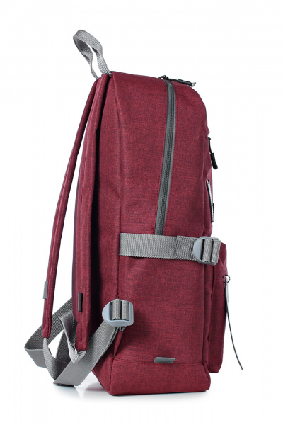 Рюкзак на каждый день с объемными карманами и застежкой Galanteya 36122.23с399к45 бордо/черный - фото 4