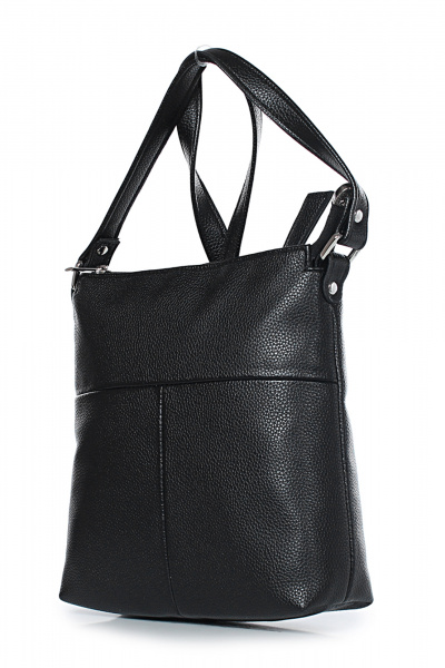 Кожаная сумка на каждый день с карманом и ремнем Galanteya 36423.23с1380к45 черный - фото 1