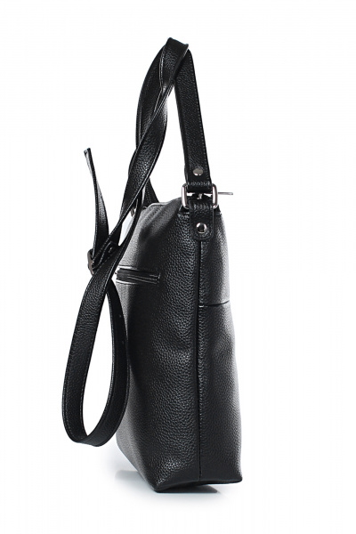 Кожаная сумка на каждый день с карманом и ремнем Galanteya 36423.23с1380к45 черный - фото 4