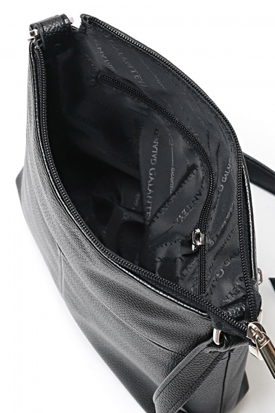 Кожаная сумка на каждый день с карманом и ремнем Galanteya 36423.23с1380к45 черный - фото 5