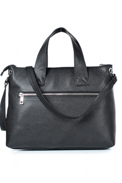 Кожаная сумка черного цвета с карманом и ремнем Galanteya 36723.23с929к45 черный - фото 3