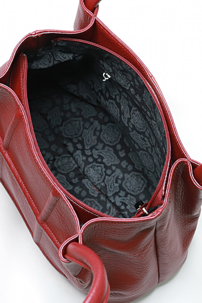 Кожаная сумка красного цвета с размерами Galanteya 36923.23с933к45 бордо - фото 5