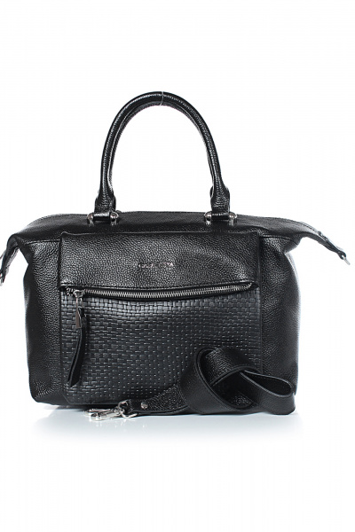 Кожаная сумка с объемным карманом и ремнем на каждый день Galanteya 37723.23с1383к45 черный - фото 2