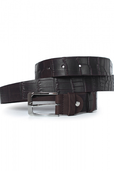 Классический кожаный ремень с пряжкой и шлевками Galanteya 38222.22с2745к45 2р коричневый - фото 3