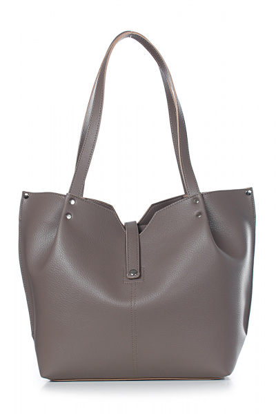 Бежевая кожаная сумка с клапаном и карманом Galanteya 39223.24с81к45 бежевый_т. - фото 2