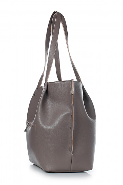 Бежевая кожаная сумка с клапаном и карманом Galanteya 39223.24с81к45 бежевый_т. - фото 4