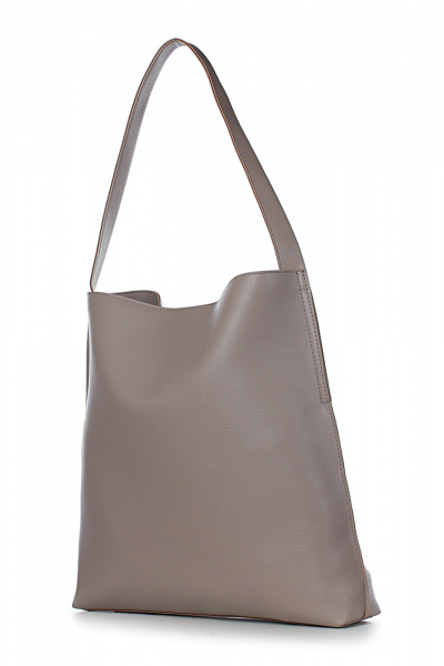 Бежевая кожаная сумка с клапаном и карманом Galanteya 39823.24с133к45 бежевый_св. - фото 1