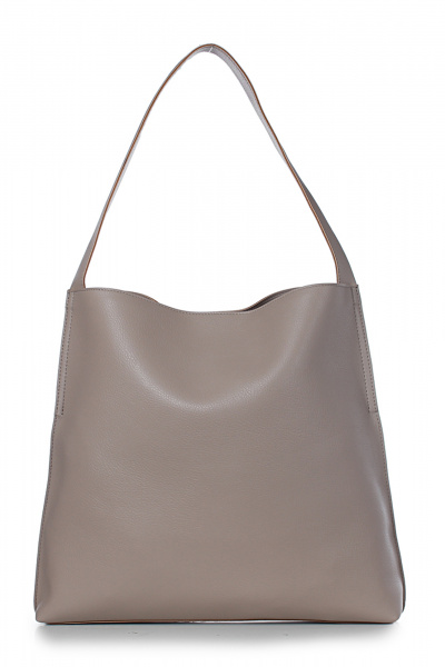 Бежевая кожаная сумка с клапаном и карманом Galanteya 39823.24с133к45 бежевый_св. - фото 2