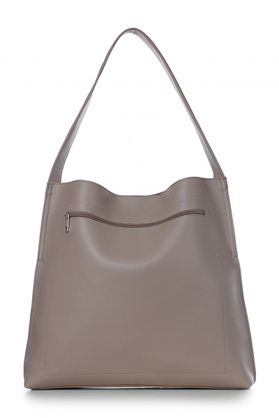 Бежевая кожаная сумка с клапаном и карманом Galanteya 39823.24с133к45 бежевый_св. - фото 3