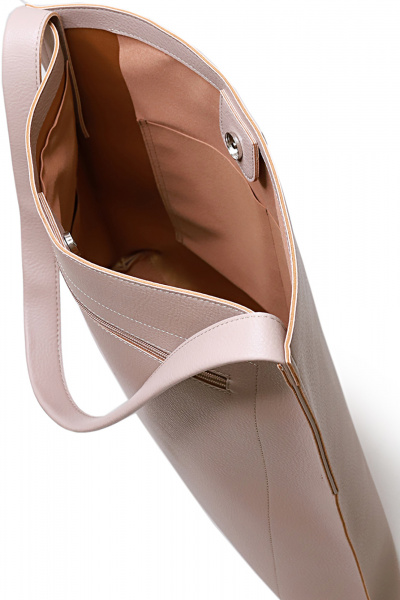 Бежевая кожаная сумка с клапаном и карманом Galanteya 39823.24с133к45 бежевый_св. - фото 5