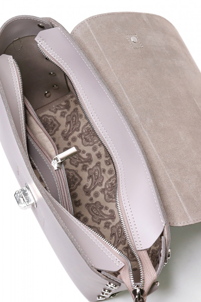 Сумка на одно отделение из натуральной кожи Galanteya 40123.23с1389к45 сербеж/бежев - фото 5