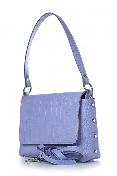 Фиолетовая сумка из натуральной кожи с клапаном Galanteya 41123.23с1395к45 фиолсв/бежев - фото 1