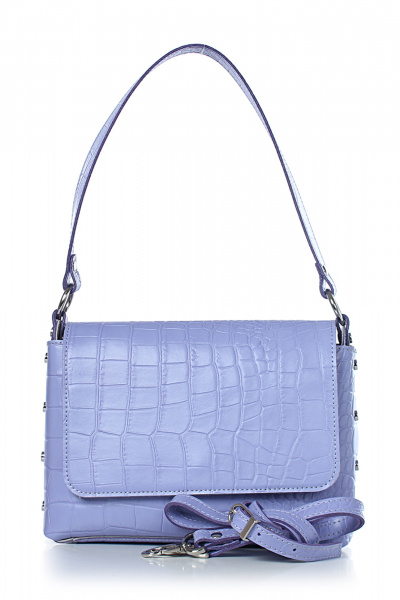 Фиолетовая сумка из натуральной кожи с клапаном Galanteya 41123.23с1395к45 фиолсв/бежев - фото 2