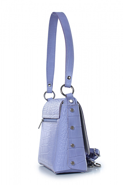 Фиолетовая сумка из натуральной кожи с клапаном Galanteya 41123.23с1395к45 фиолсв/бежев - фото 4