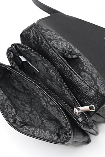 Стильная кожаная сумка на три отделения, черная Galanteya 43623.24с139к45 черный - фото 5