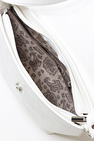 Белая кожаная сумка на одно отделение, стиль на каждый день Galanteya 4424.24с241к45 белый - фото 5