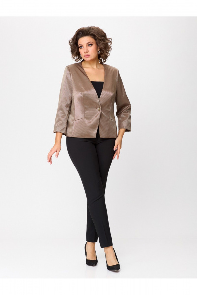 Классический жакет из текстиля полуприлегающего силуэта Zlata 4425 желтый - фото 1