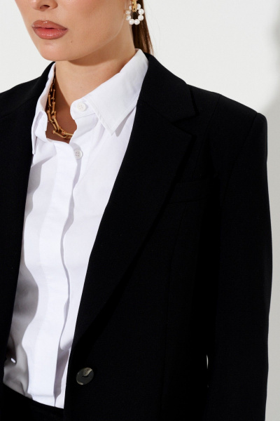 Жакет демисезонный прямой из текстиля для делового образа Ketty K-19730 черный - фото 3