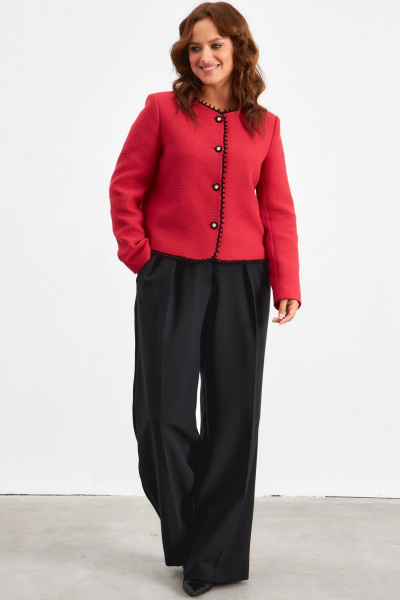 Жакет из текстильной фактурной ткани с кантами Avord V3143 красный - фото 1