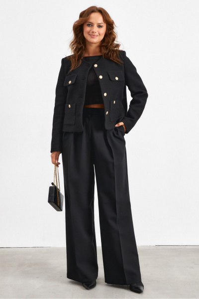 Черные деловые брюки из костюмной ткани с стрелками Avord V3144 черный - фото 3