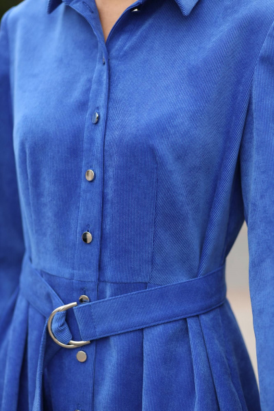 Демисезонное на каждый день платье вельвет синий LARICI 1232 - фото 6