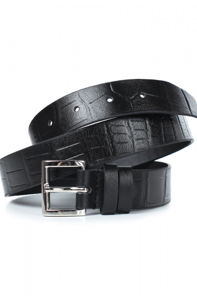 Ремень из натуральной кожи, черный, 95 см, классический стиль Galanteya 46622.23с158к45 2р черный - фото 1