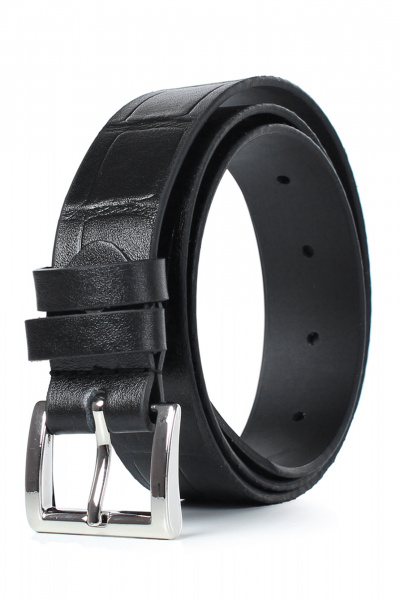 Ремень из натуральной кожи, черный, 95 см, классический стиль Galanteya 46622.23с158к45 2р черный - фото 2