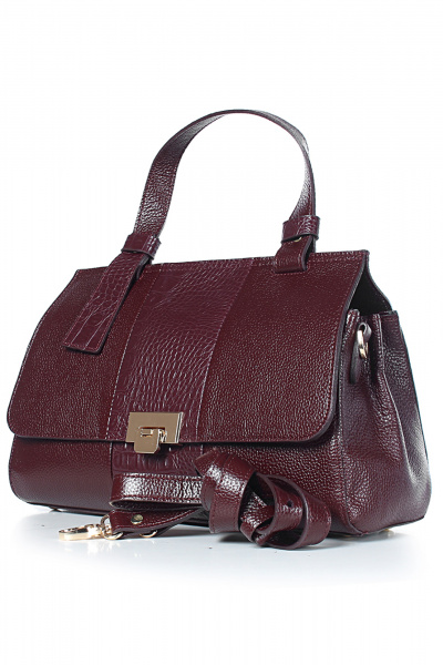 Сумка из натуральной кожи, красная, на плечо, с карманом Galanteya 46823.24с688к45 бордо - фото 1