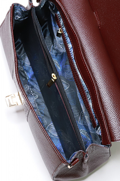 Сумка из натуральной кожи, красная, на плечо, с карманом Galanteya 46823.24с688к45 бордо - фото 2