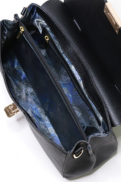 Сумка из натуральной кожи, черная, на плечо, с карманом Galanteya 46823.24с901к45 черный - фото 2