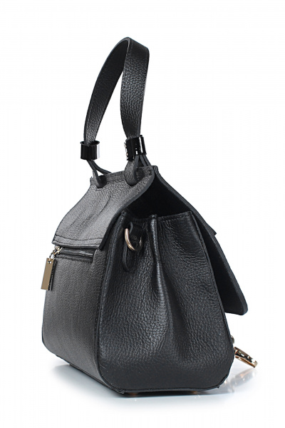 Сумка из натуральной кожи, черная, на плечо, с карманом Galanteya 46823.24с901к45 черный - фото 4