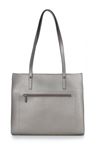 Сумка из экокожи, черная, на плечо, с карманом, застежка-молния Galanteya 46923.24с149к45 платин/бежев - фото 3