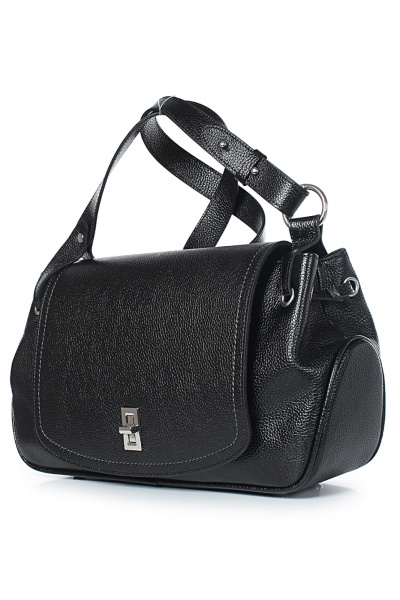 Кожаная сумка на магнитной застежке с декоративной строчкой Galanteya 48623.24с152к45 черный - фото 1