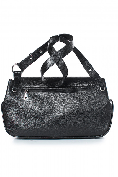 Кожаная сумка на магнитной застежке с декоративной строчкой Galanteya 48623.24с152к45 черный - фото 3