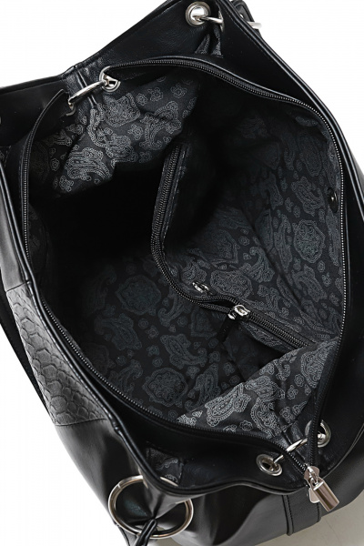 Сумка экокожа на каждый день с застежкой-молнией Galanteya 5024.24с247к45 черный - фото 5